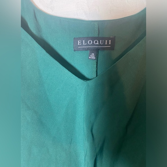 NWT Eloquii Plus  Green Off Cold Shoulder Wrap Dress - Picture 9 of 14